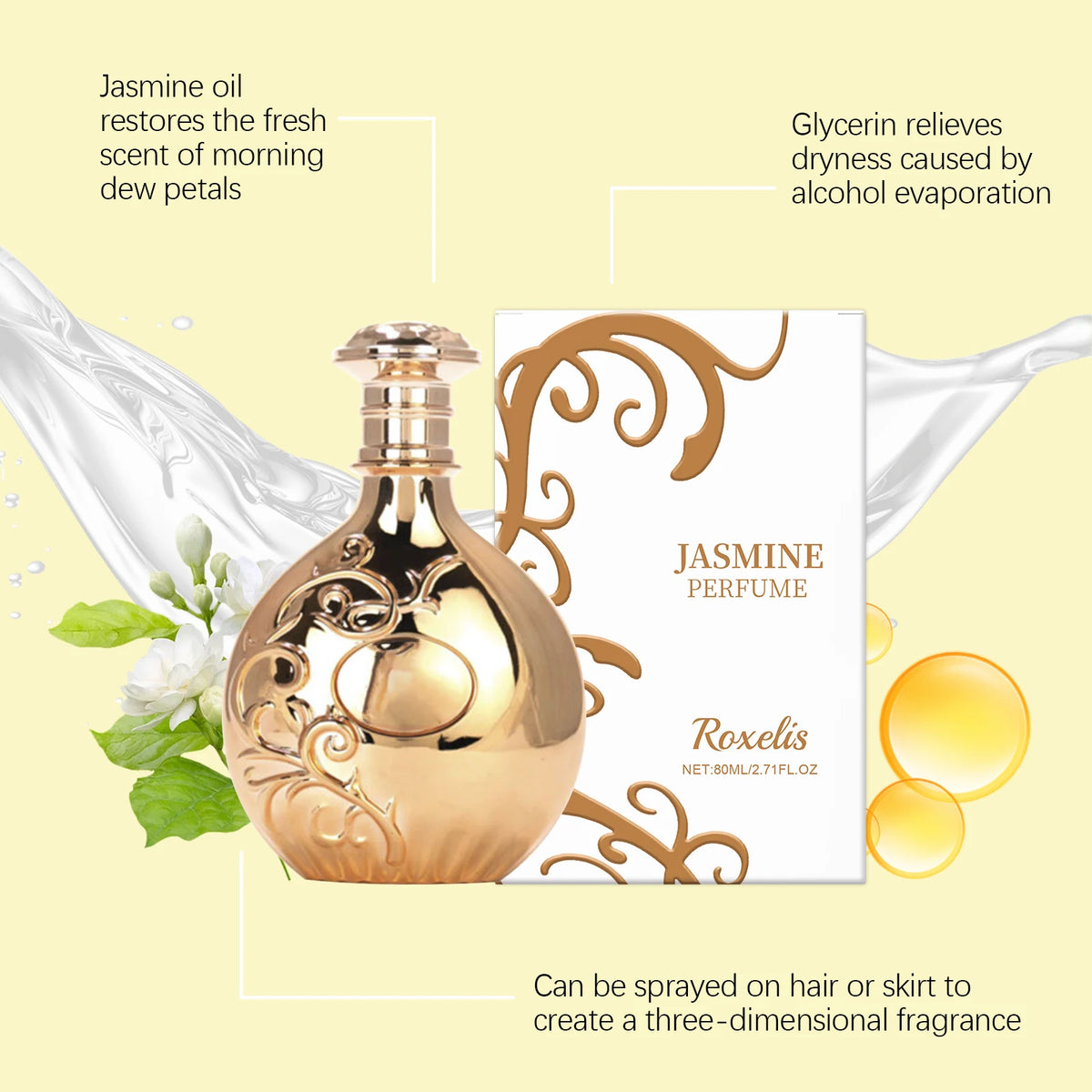 Jasmine Perfume Eau de Parfum luxury floral fragrance bottle