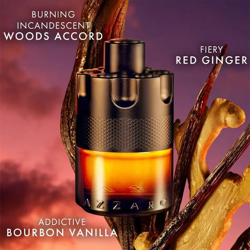 Azzaro The Most Wanted Parfum bottle showcasing its bold and seductive design, perfect for men's fragrance enthusiasts.