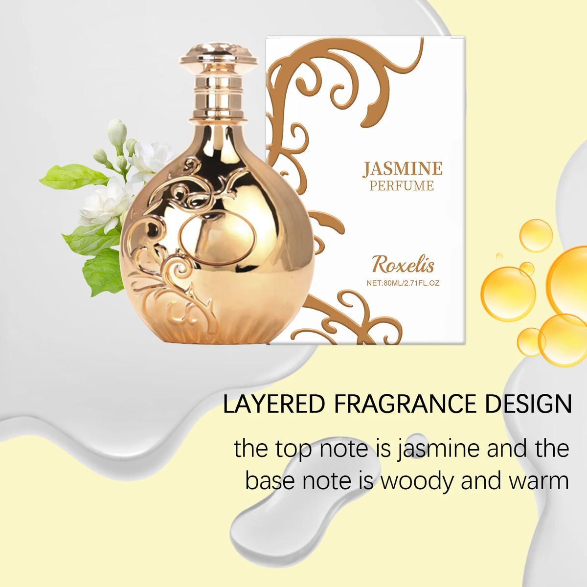 Jasmine Perfume Eau de Parfum close-up of fragrance bottle design