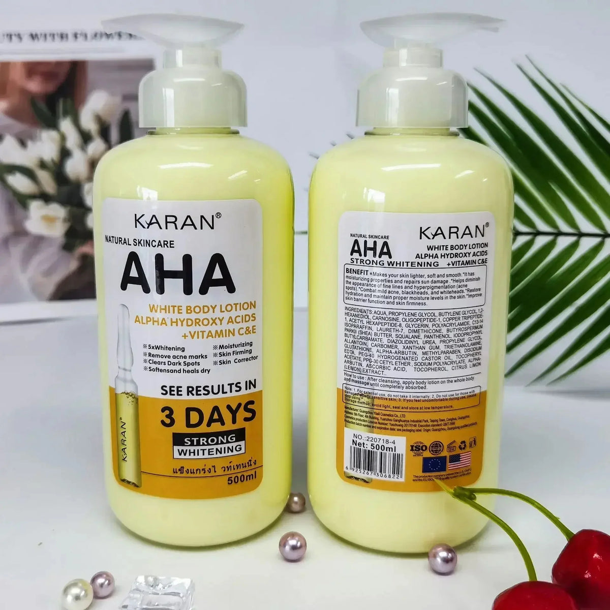 Whitening Body Cream application on arms and legs