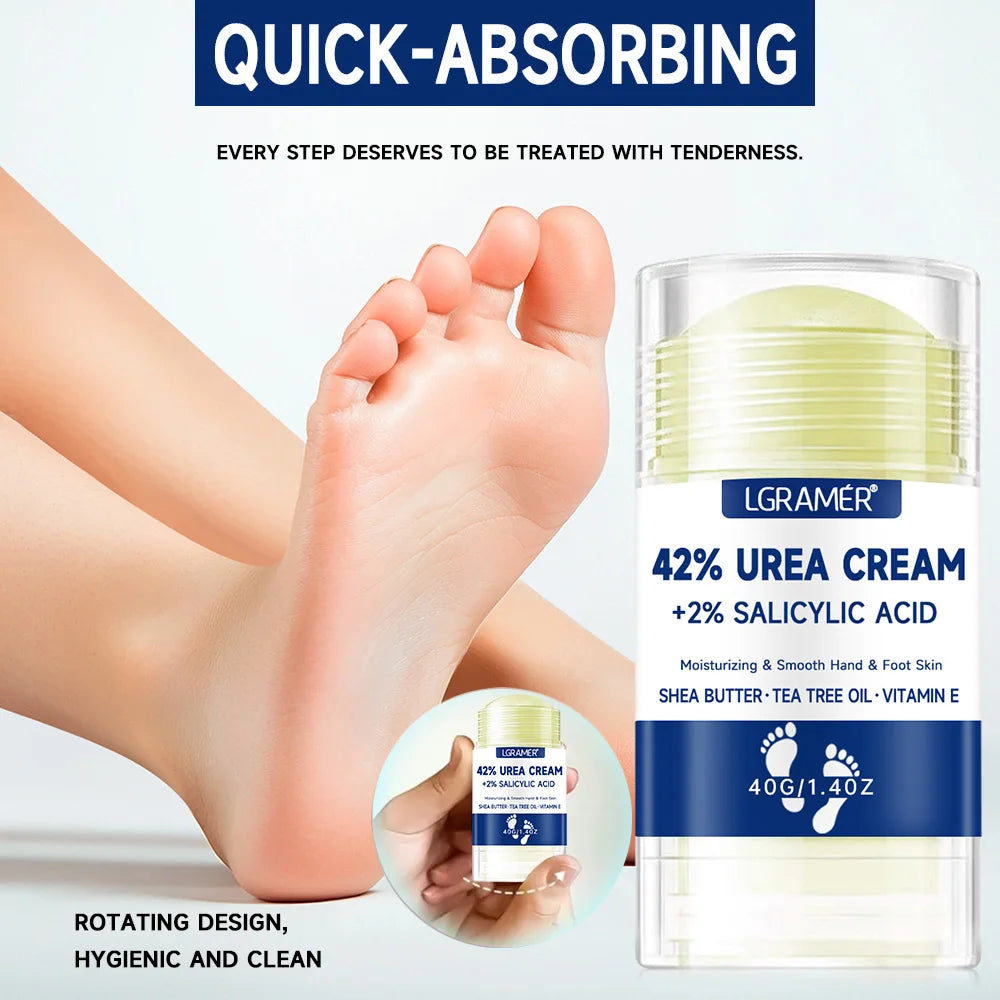 Urea Foot Cream application on feet and hands